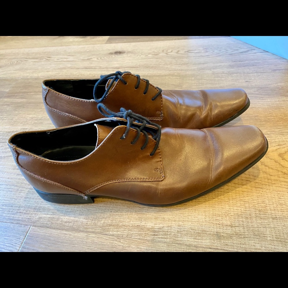 Calvin Klein Men’s Leather Oxford Dress Shoes 11.5